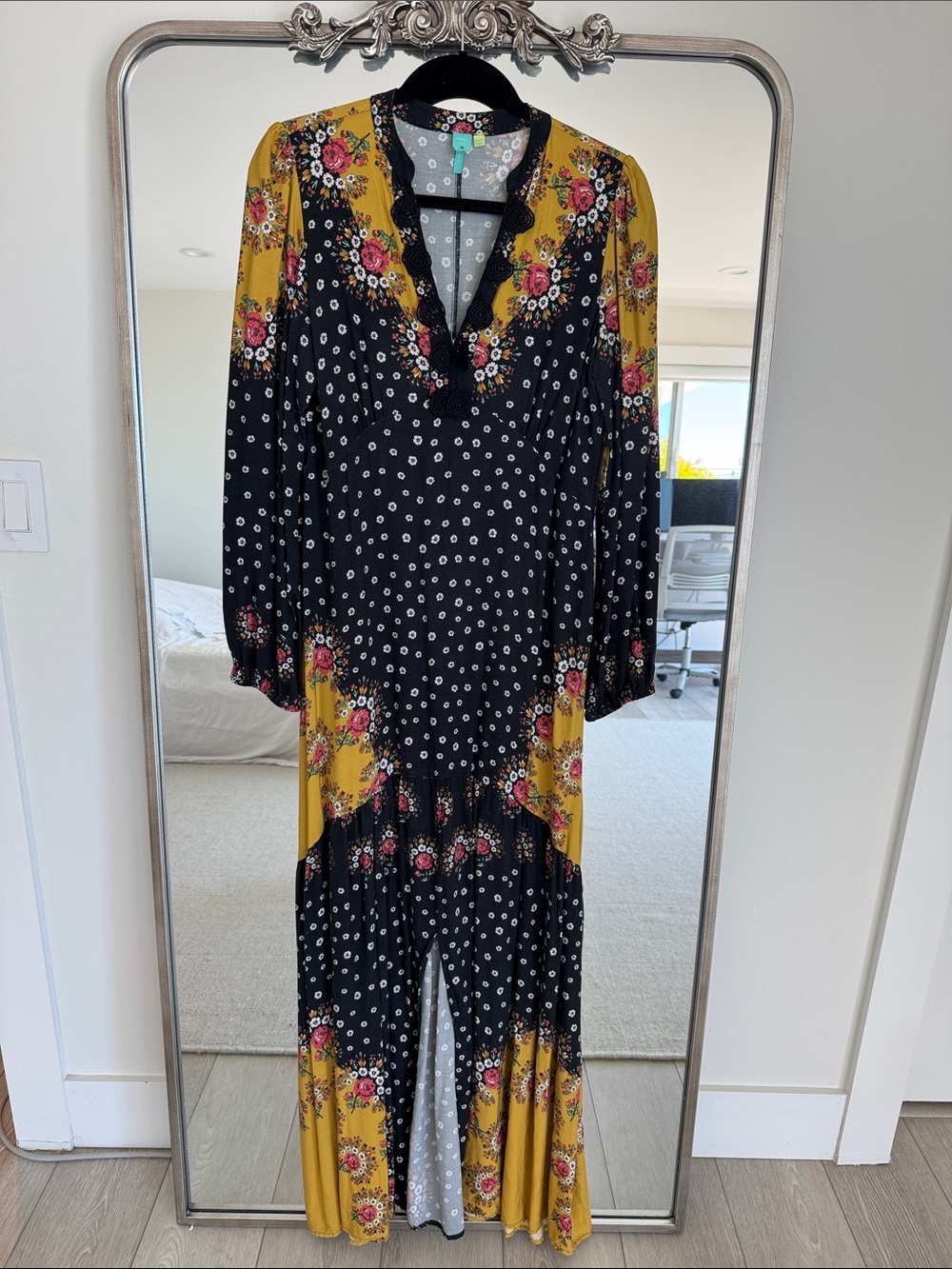 FARM Rio Black & Mustard Floral Maxi Jumpsuit